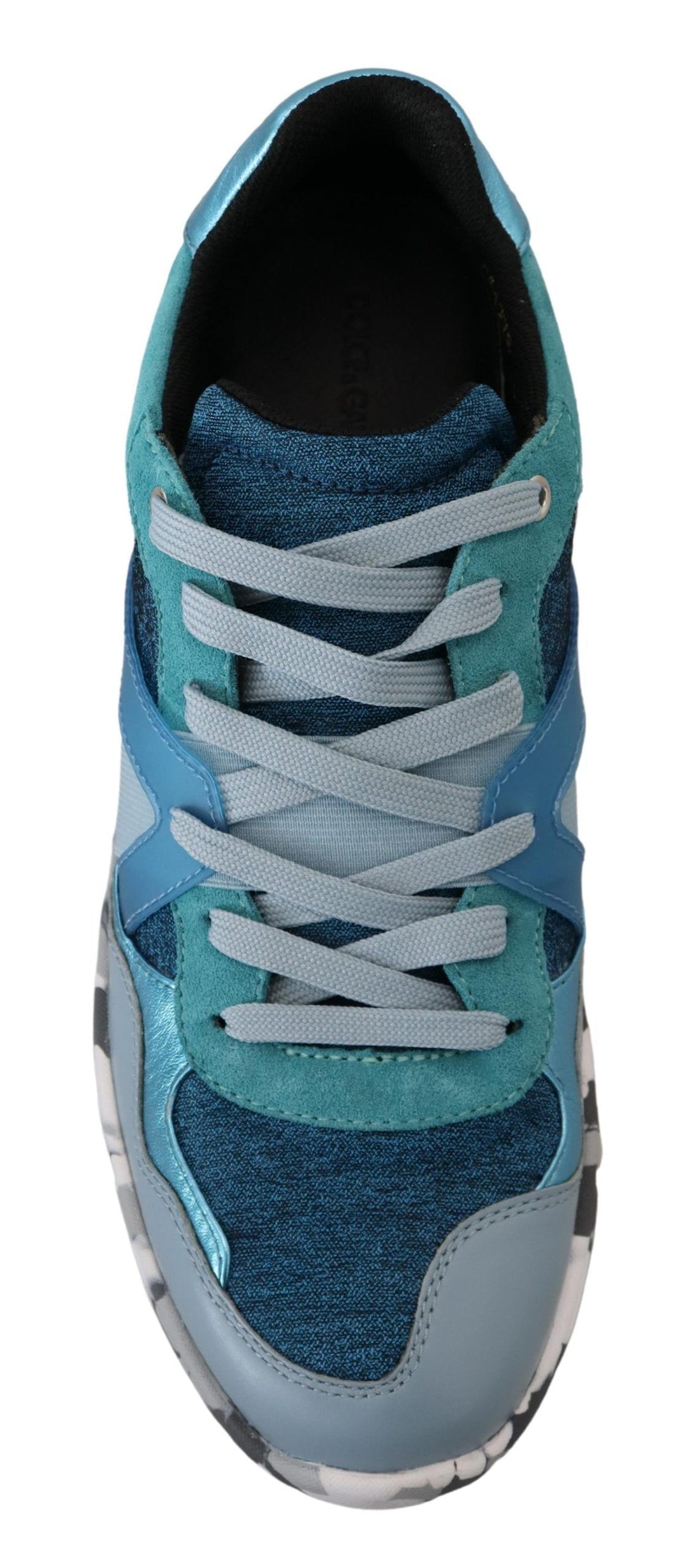 Dolce &amp;amp; Gabbana Blågrå Läder Sport Låga Sneakers