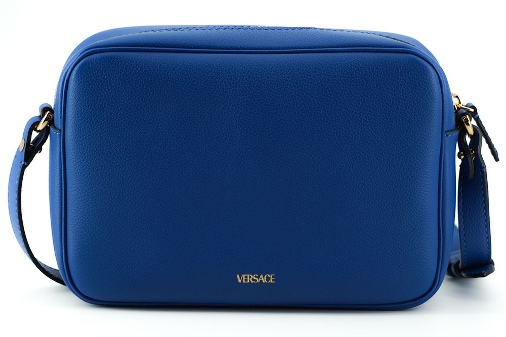 Versace Elegant Blå Kameraväska i Kalvskinn