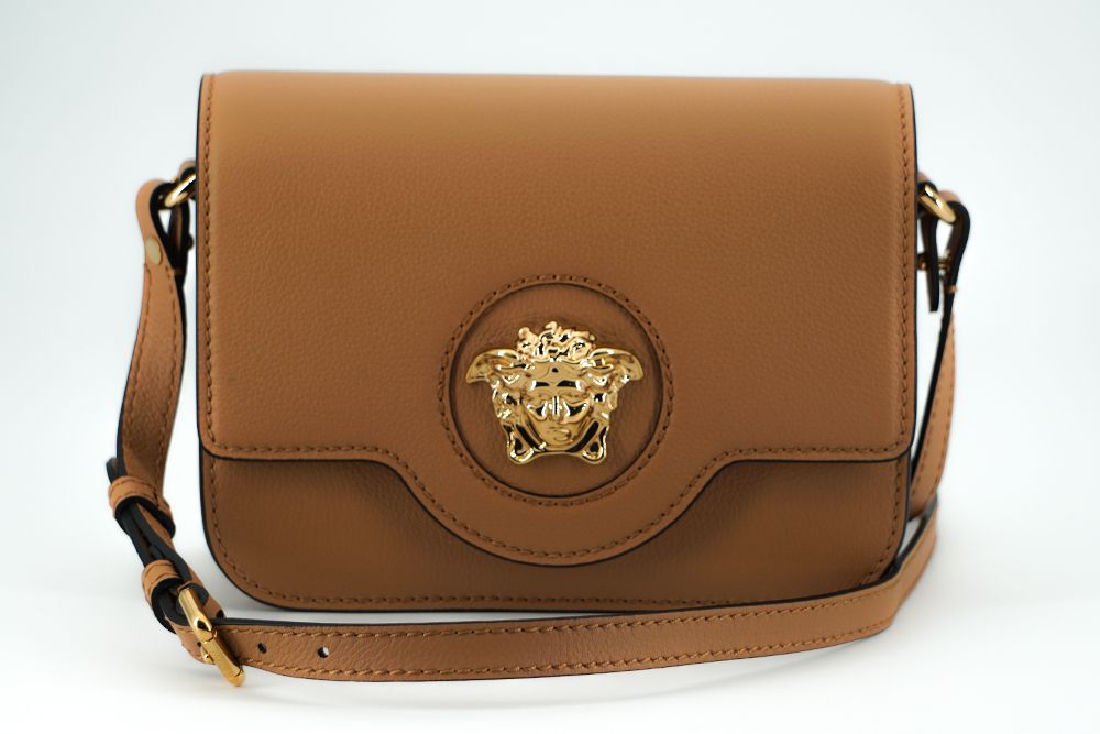 Versace Elegant Axelväska i Kalvskinn i Brunt