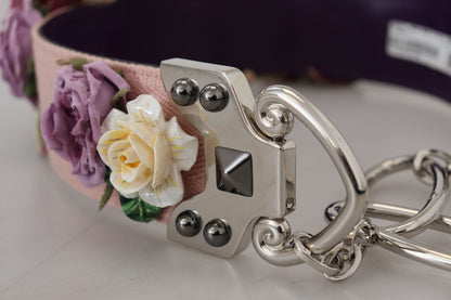 Dolce &amp;amp; Gabbana Flerfärgad Blommig Applikation Metall Axelrem