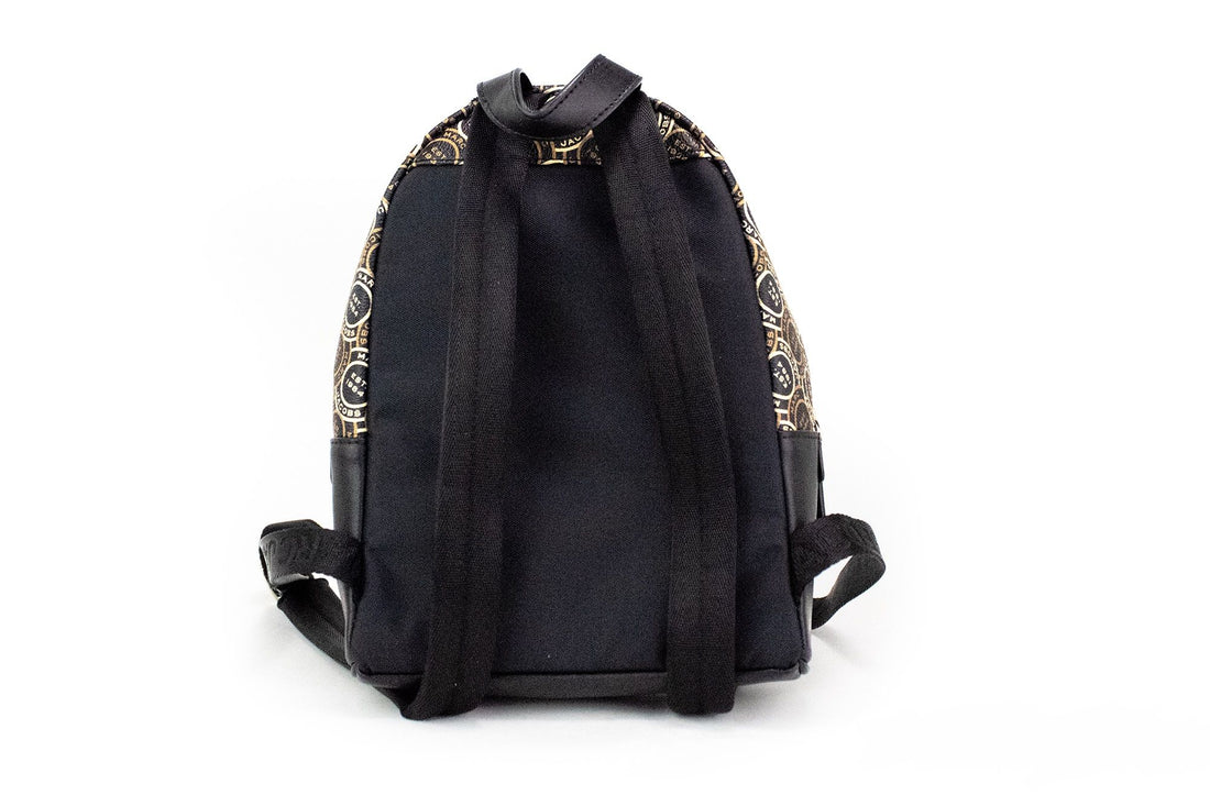 Marc Jacobs Signet Mini svart logotyptryckt läderryggsäck med axelrem