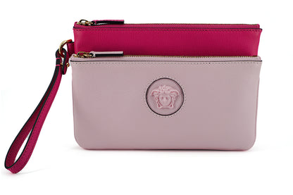 Versace Elegant Rosa Läderväska Kuvertväska