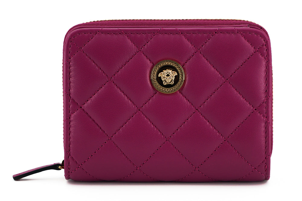 Versace Elegant Lila Quilted Läderplånbok