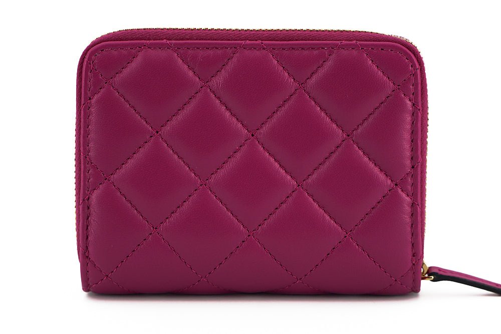 Versace Elegant Lila Quilted Läderplånbok