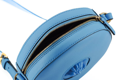 Versace Chic Blå Rund Axelväska i Läder