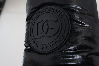 Dolce &amp;amp; Gabbana Svarta Stövlar Vadderade Vinterskor Till Halvhöga Vadd