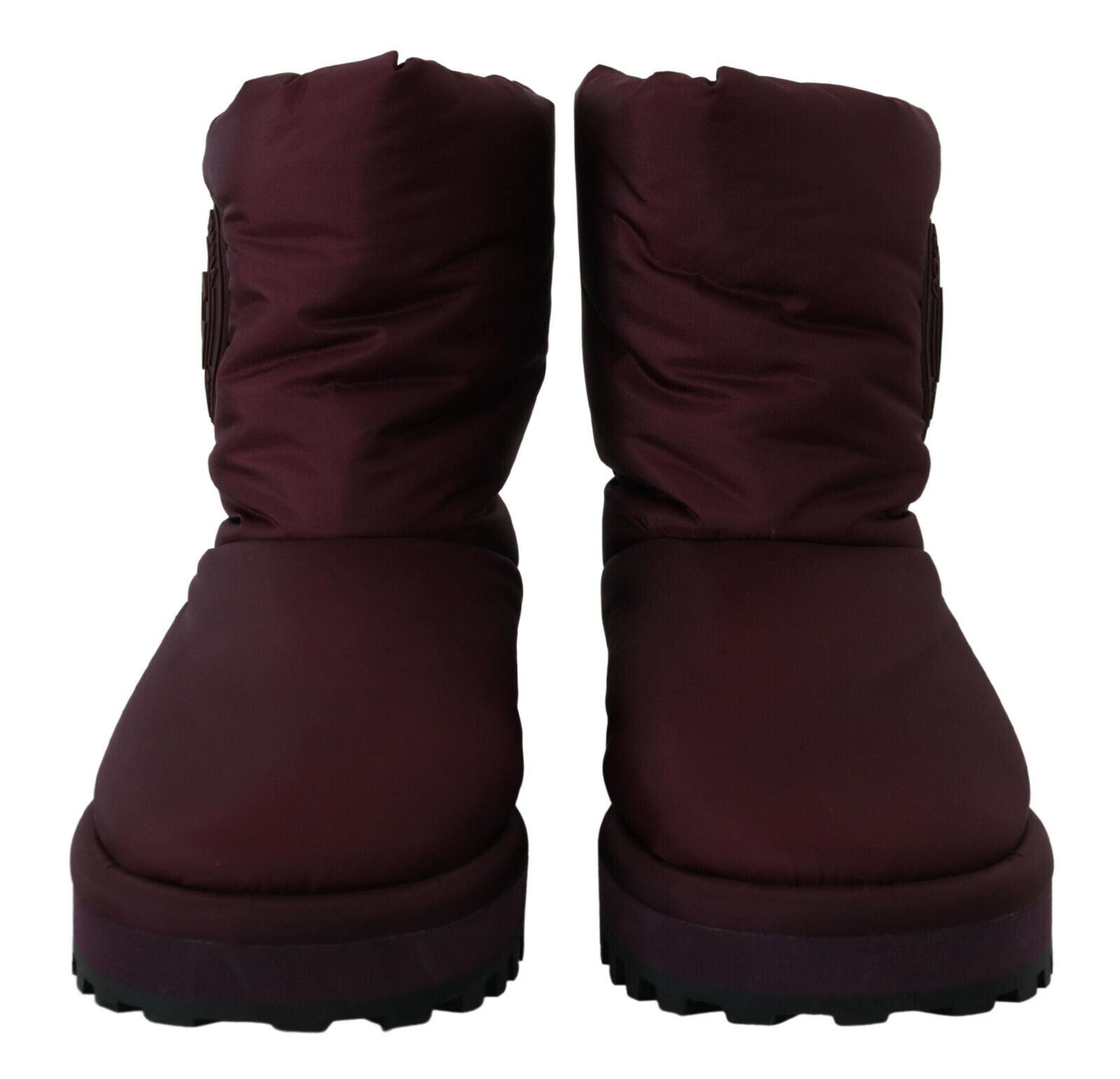 Dolce &amp;amp; Gabbana Bordeaux Nylon Stövlar Vadderade Mellanhöga Skor