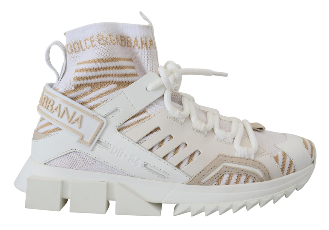 Dolce &amp;amp; Gabbana Vita Beige Sorrento Sneakers Skor