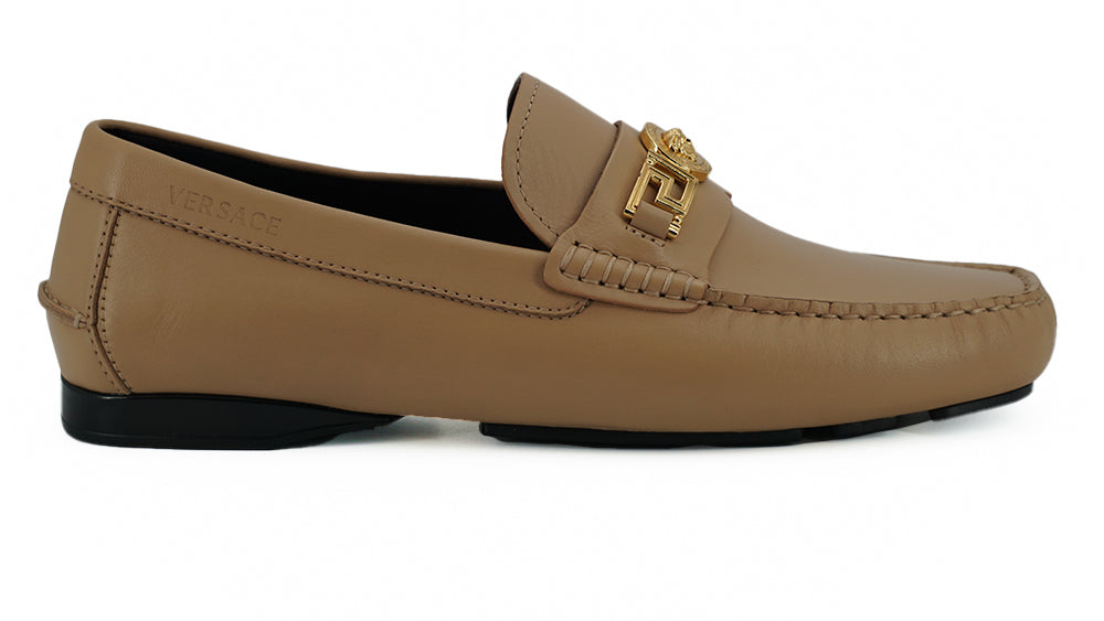 Versace Exquisite Medusa Guldfärgade Läderloafers