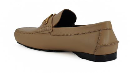 Versace Exquisite Medusa Guldfärgade Läderloafers
