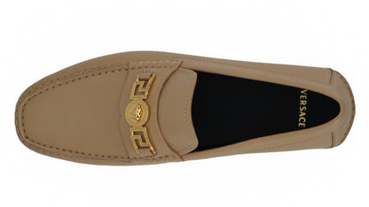 Versace Exquisite Medusa Guldfärgade Läderloafers