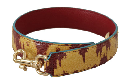 Dolce &amp;amp; Gabbana Gulröd Läder Guldfärgad Axelrem