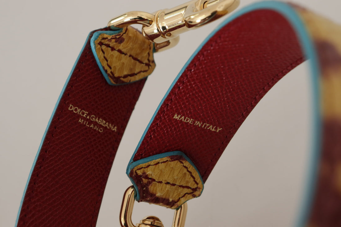 Dolce &amp;amp; Gabbana Gulröd Läder Guldfärgad Axelrem
