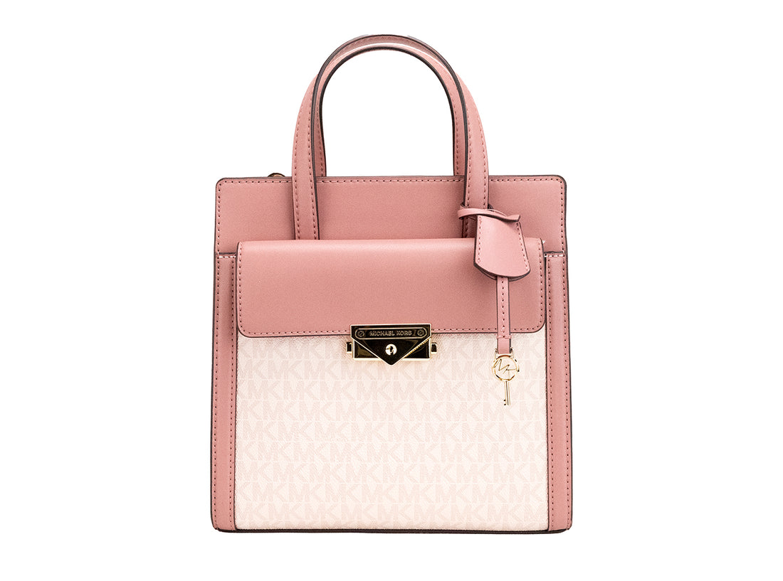 Michael Kors Cece Liten Rosa PVC North South Flap Tote Axelremsväska