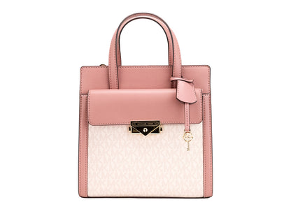 Michael Kors Cece Liten Rosa PVC North South Flap Tote Axelremsväska