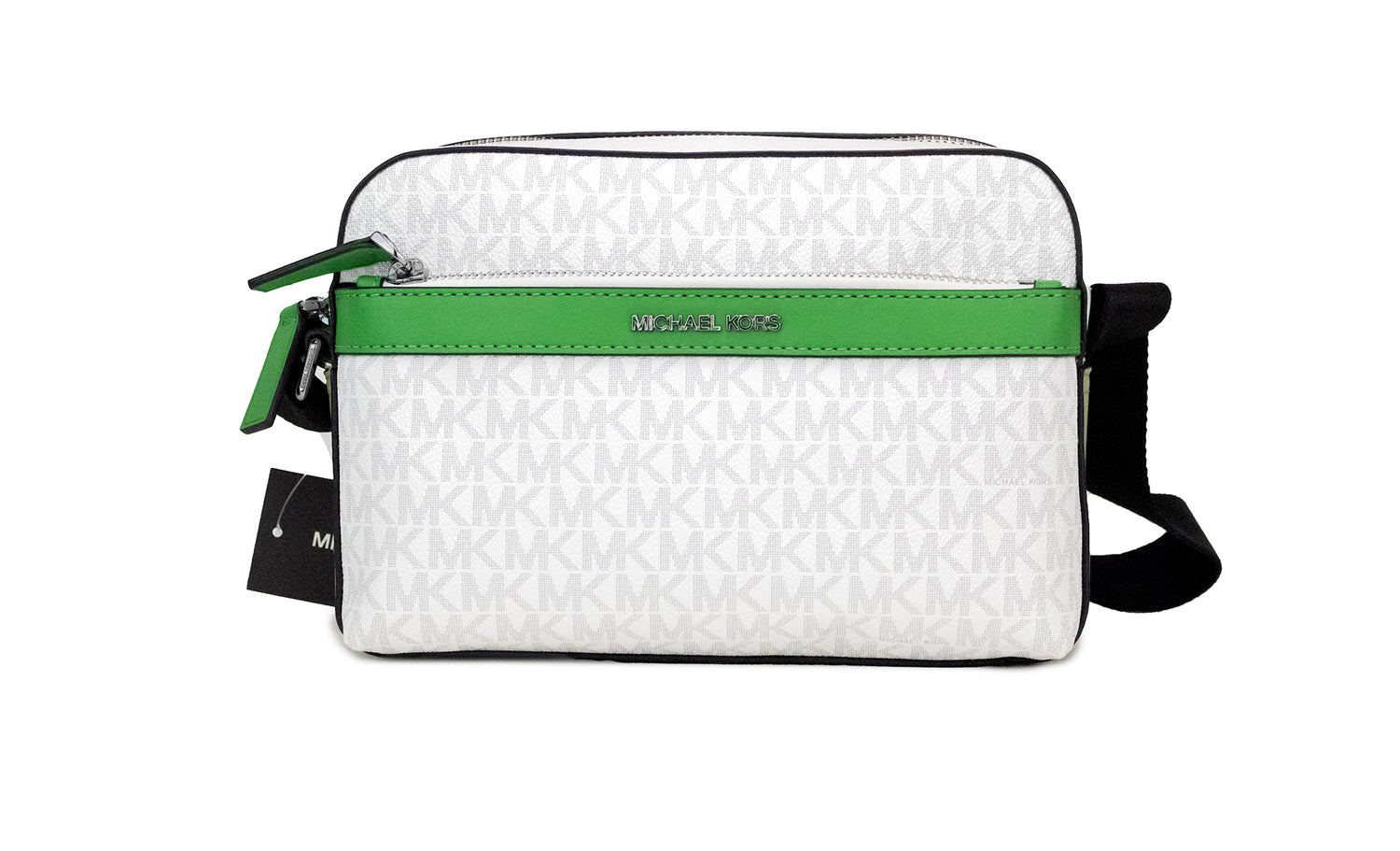 Michael Kors Cooper Liten Vit Palm Signature PVC Utility Axelväska