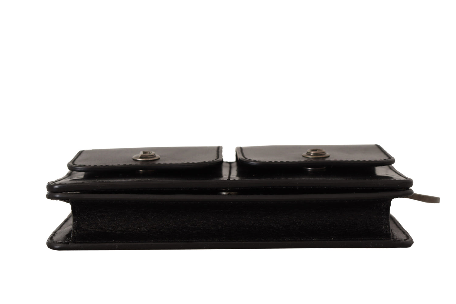 Dolce &amp;amp; Gabbana Svart Läderarmband Miniväska Kort Plånbok