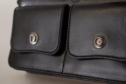 Dolce &amp;amp; Gabbana Svart Läderarmband Miniväska Kort Plånbok