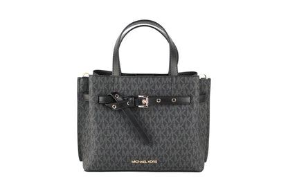 Michael Kors Emilia Liten Svart Signature PVC Axelväska Axelväska