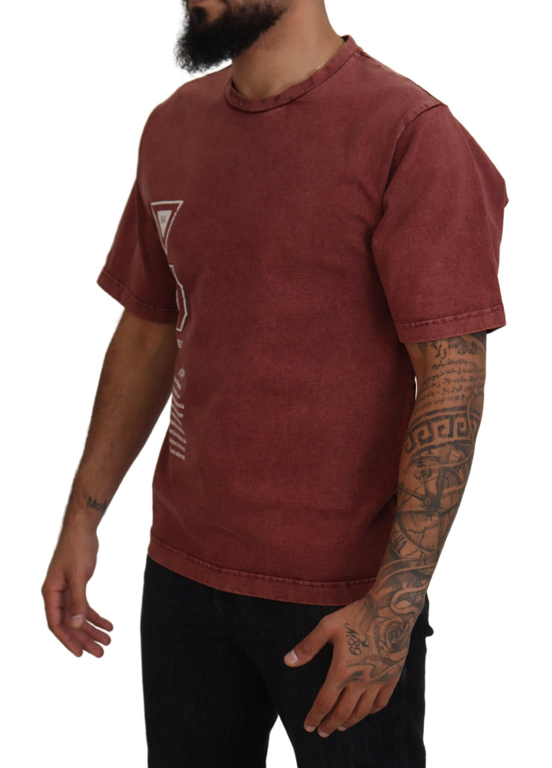 Dolce &amp;amp; Gabbana Rödbrunt Mönstrat Rund Halsad T-shirt Med Korta Ärmar