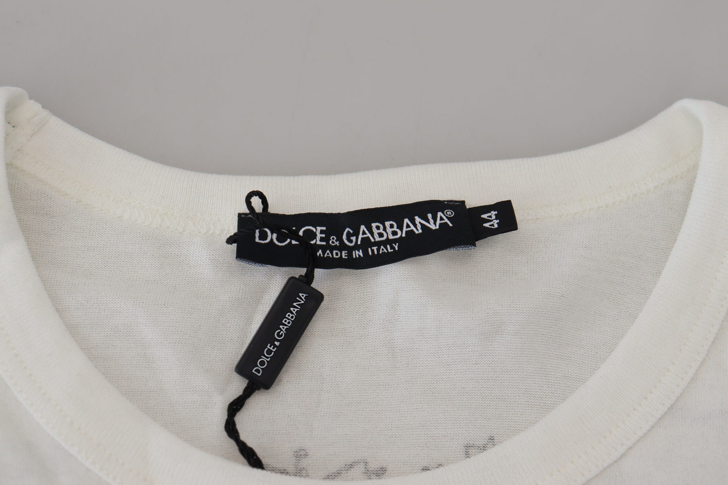 Dolce &amp;amp; Gabbana Vit DG Crown Floral Crewneck Herr T-shirt