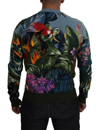 Dolce &amp;amp; Gabbana Flerfärgad Jungle Wool Pullover Logotyptröja