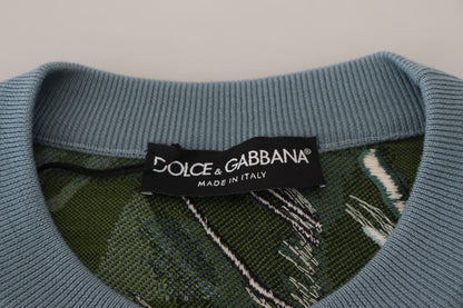 Dolce &amp;amp; Gabbana Flerfärgad Jungle Wool Pullover Logotyptröja