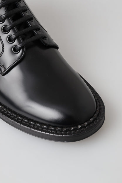 Dolce &amp;amp; Gabbana Svarta Läder Herr Korta Stövlar Med Snörning Skor