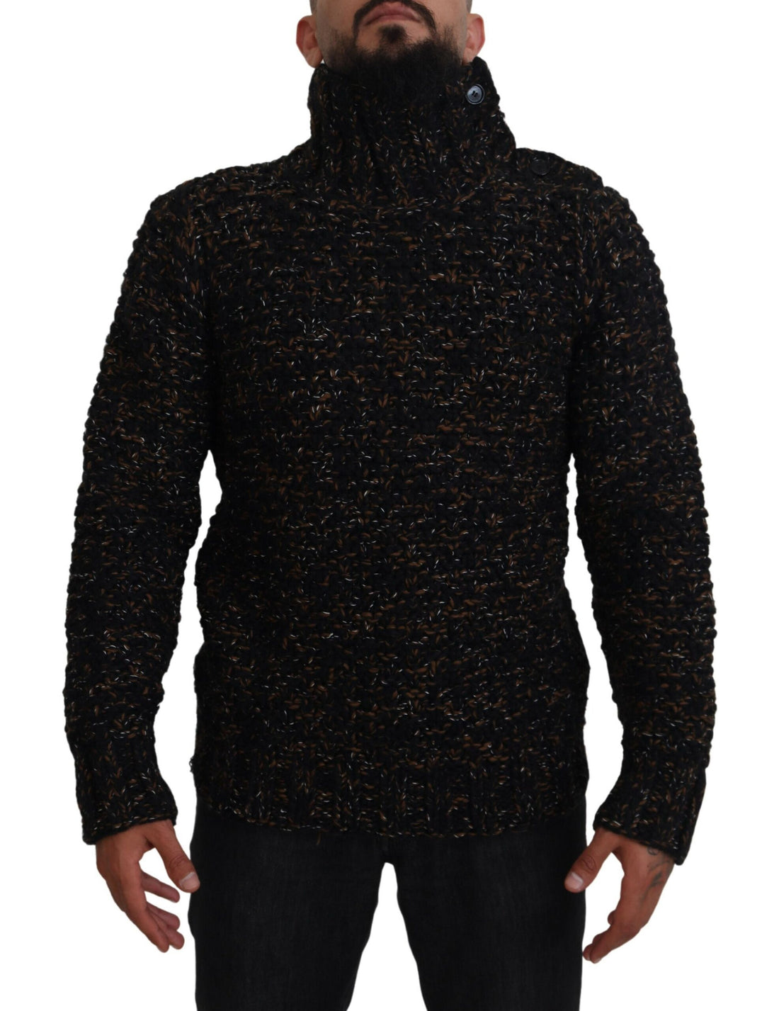 Dolce &amp;amp; Gabbana Brown Fatto A Mano Tröja med turtleneck