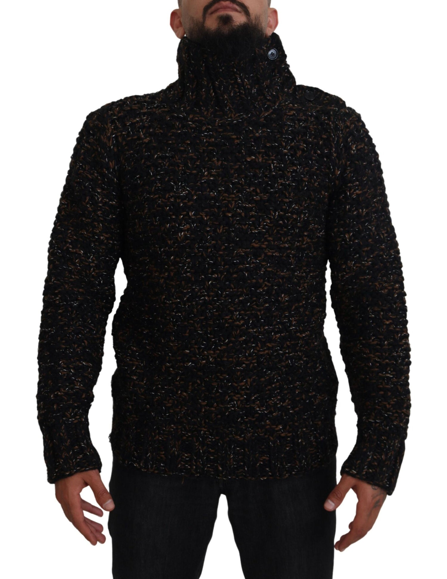 Dolce &amp;amp; Gabbana Brown Fatto A Mano Tröja med turtleneck