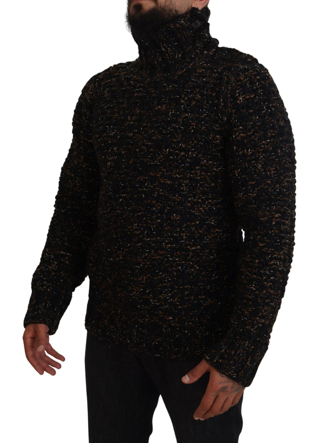 Dolce &amp;amp; Gabbana Brown Fatto A Mano Tröja med turtleneck