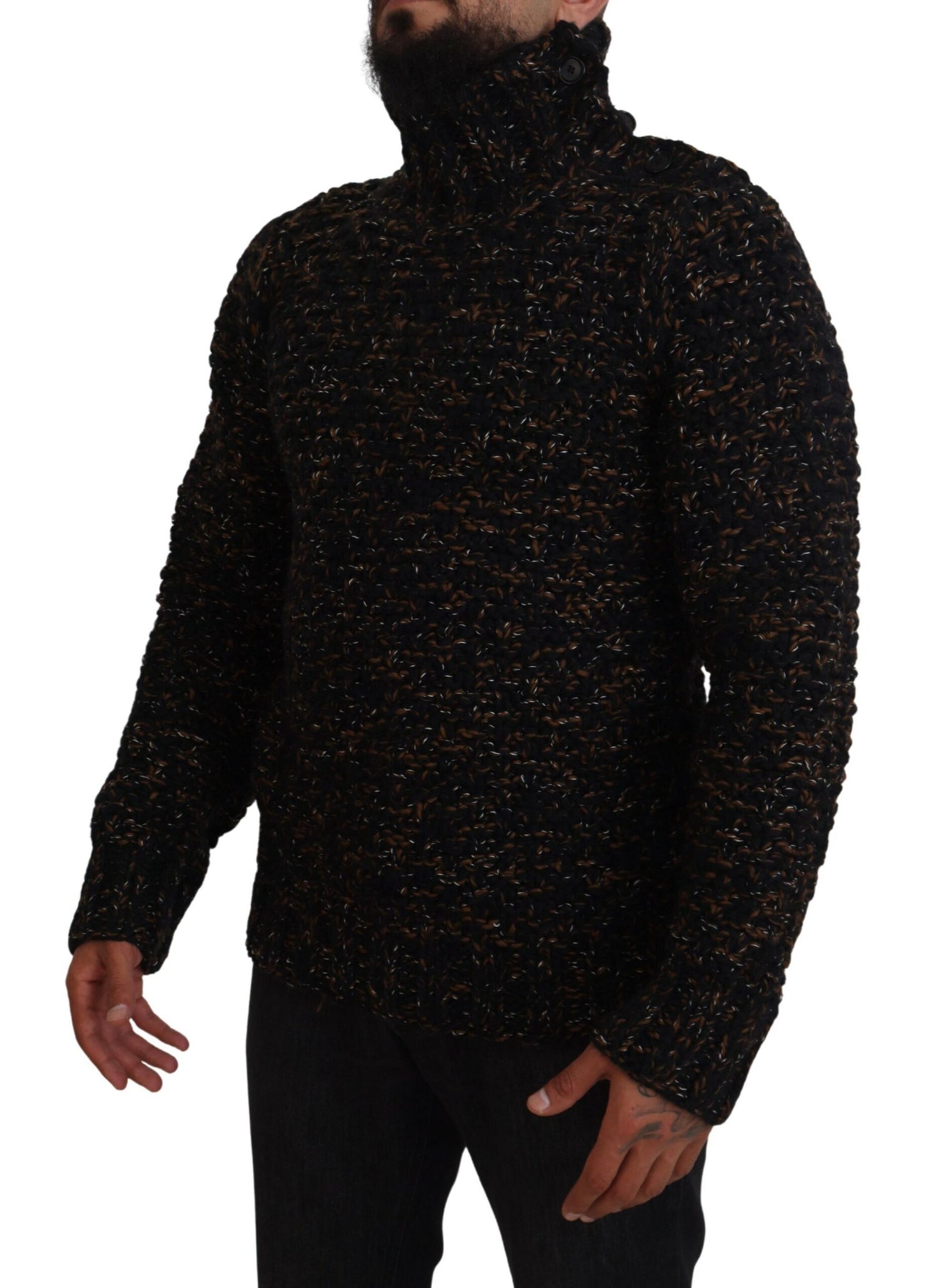 Dolce &amp;amp; Gabbana Brown Fatto A Mano Tröja med turtleneck