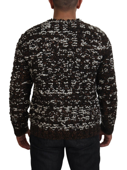 Dolce &amp;amp; Gabbana Brun stickad ull Fatto A Mano tröja