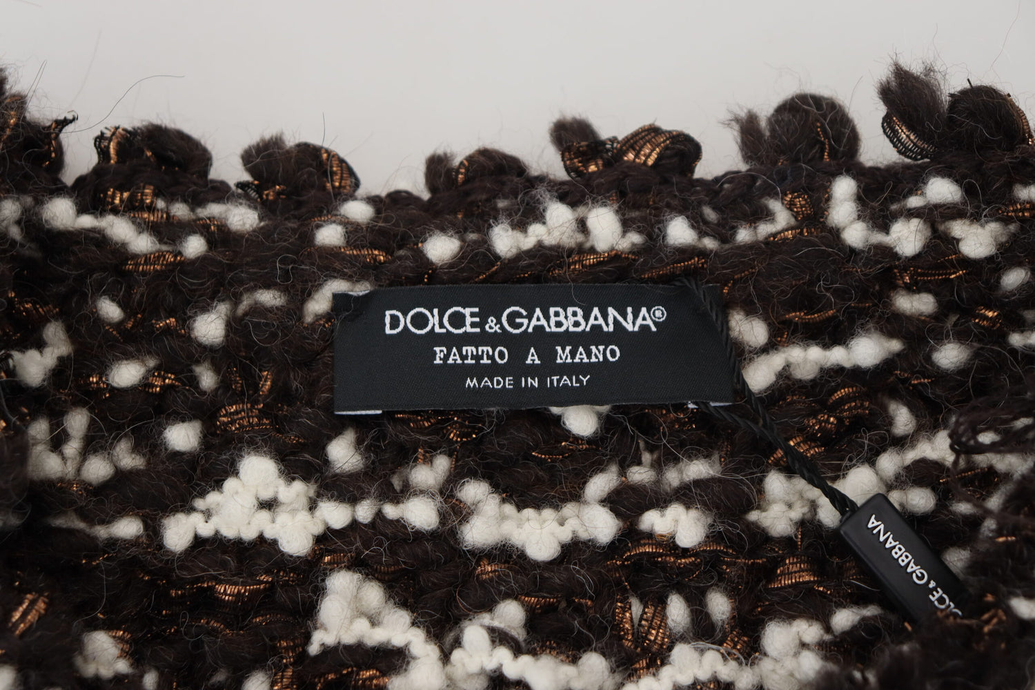 Dolce &amp;amp; Gabbana Brun stickad ull Fatto A Mano tröja