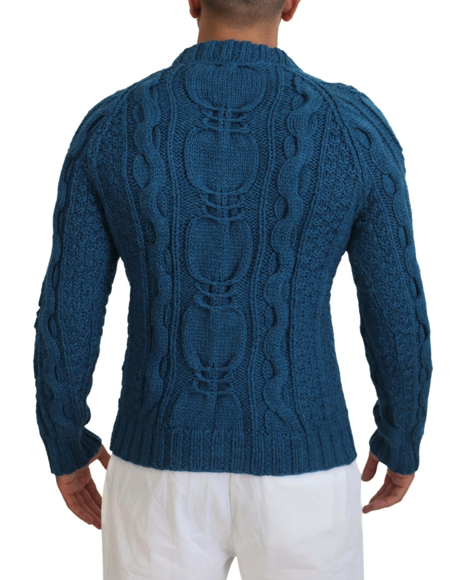 Dolce &amp;amp; Gabbana Blå Stickad Ull Alpacka Tröja