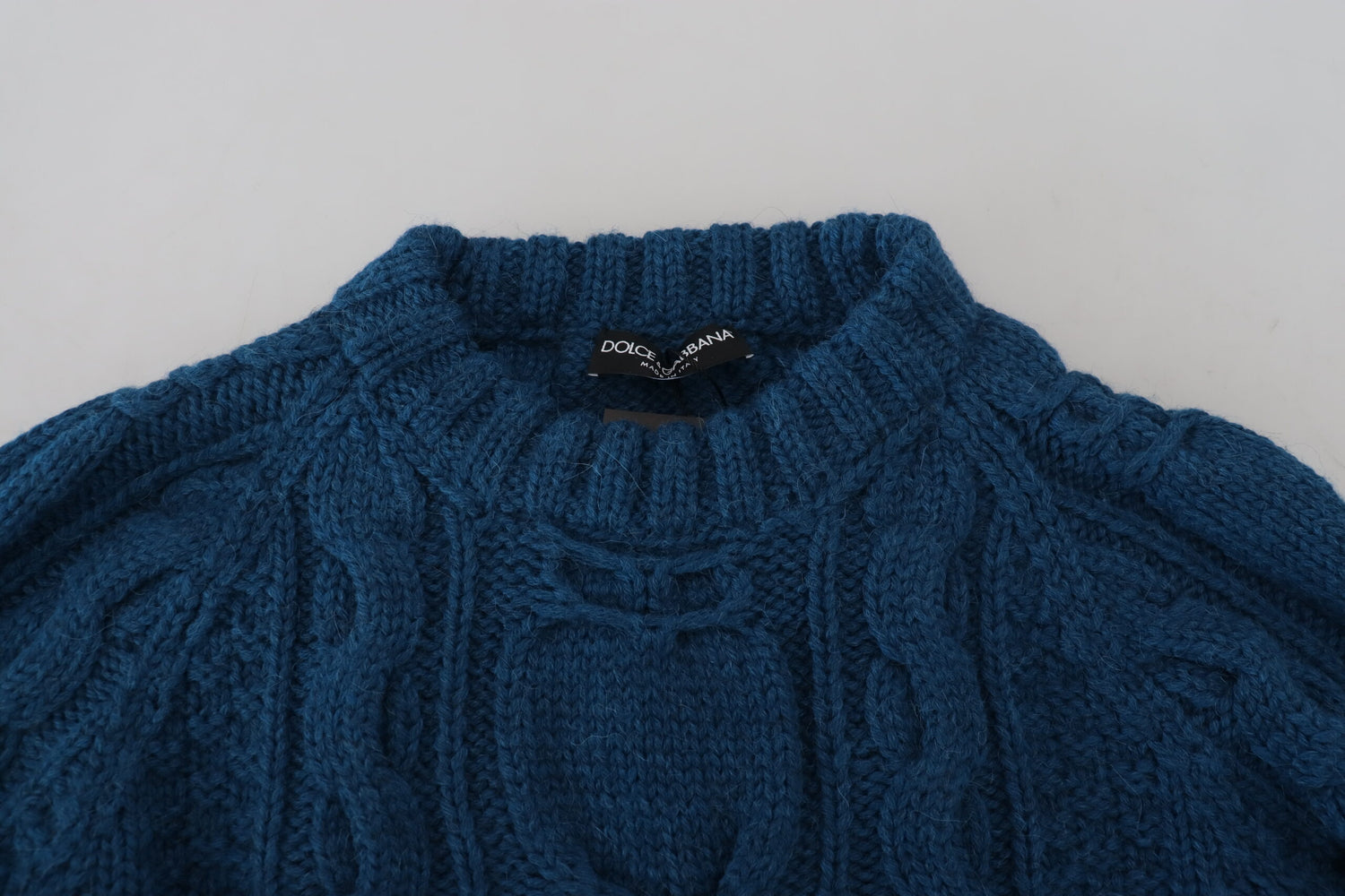 Dolce &amp;amp; Gabbana Blå Stickad Ull Alpacka Tröja