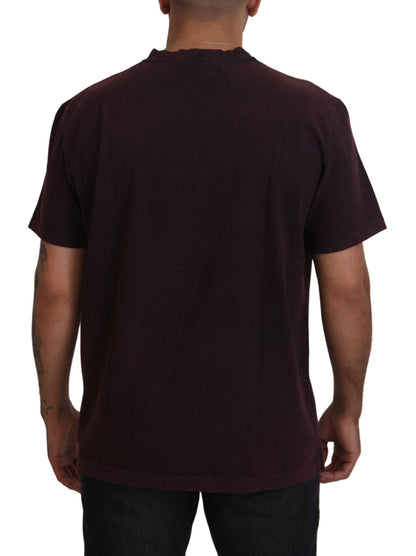 Dolce &amp;amp; Gabbana Bordeaux rundhalsad t-shirt med kort ärm