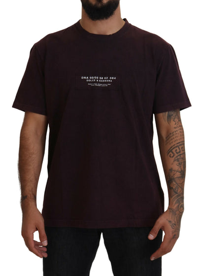 Dolce &amp;amp; Gabbana Bordeaux rundhalsad t-shirt med kort ärm