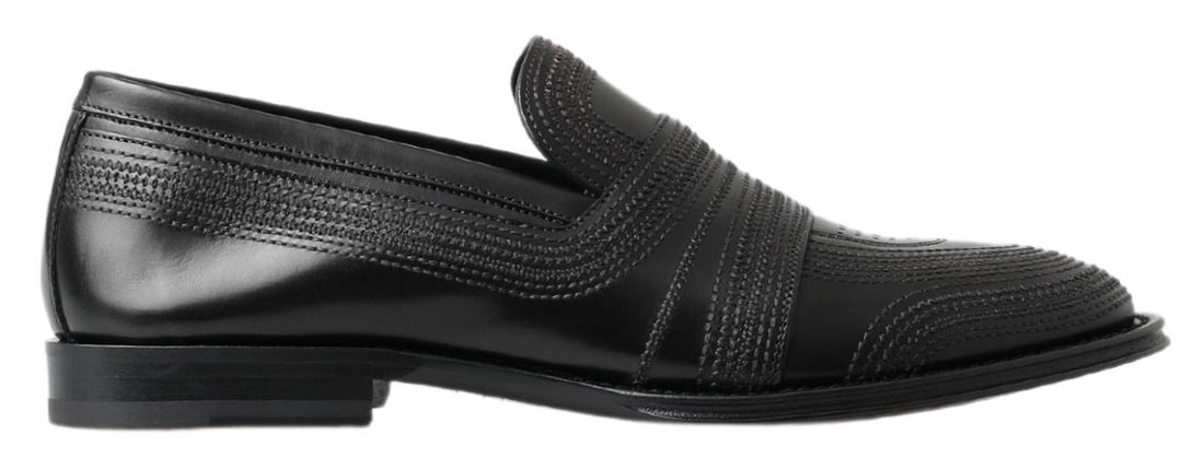 Dolce &amp;amp; Gabbana svarta läderloafers med sömmar