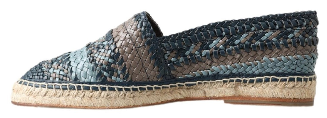 Dolce &amp;amp; Gabbana Blågrå Läder Buffalo Espadrille Skor
