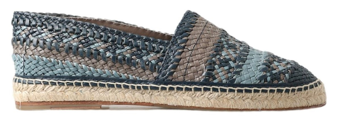 Dolce &amp;amp; Gabbana Blågrå Läder Buffalo Espadrille Skor