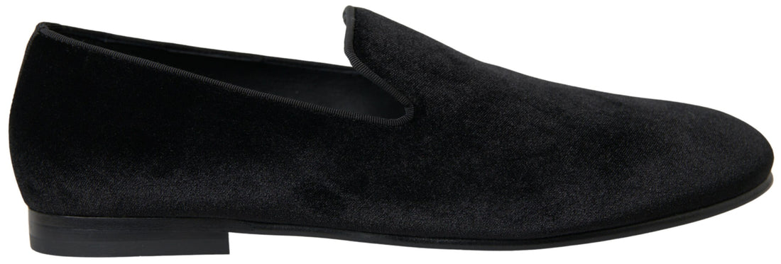 Dolce &amp;amp; Gabbana svarta sammetsloafers formella skor
