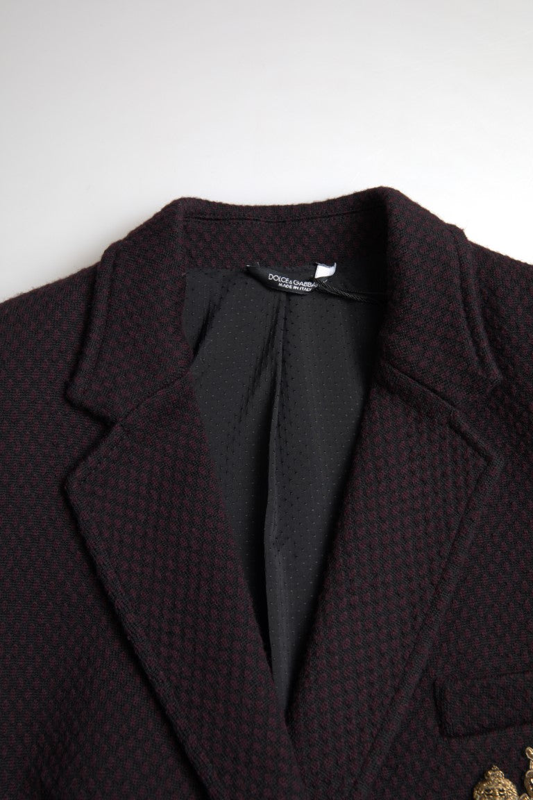 Dolce &amp;amp; Gabbana Lila Logotypbroderad Dubbelknäppt Kavaj