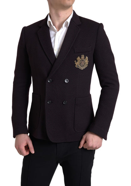 Dolce &amp;amp; Gabbana Lila Logotypbroderad Dubbelknäppt Kavaj