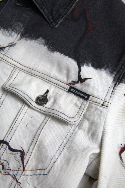 Dolce &amp;amp; Gabbana Flerfärgad Bomullskragejeansjacka