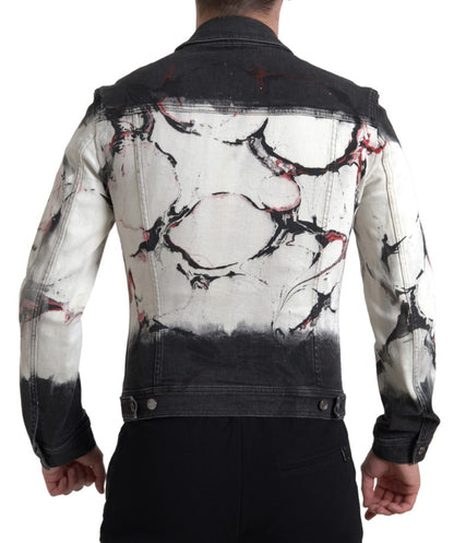 Dolce &amp;amp; Gabbana Flerfärgad Bomullskragejeansjacka