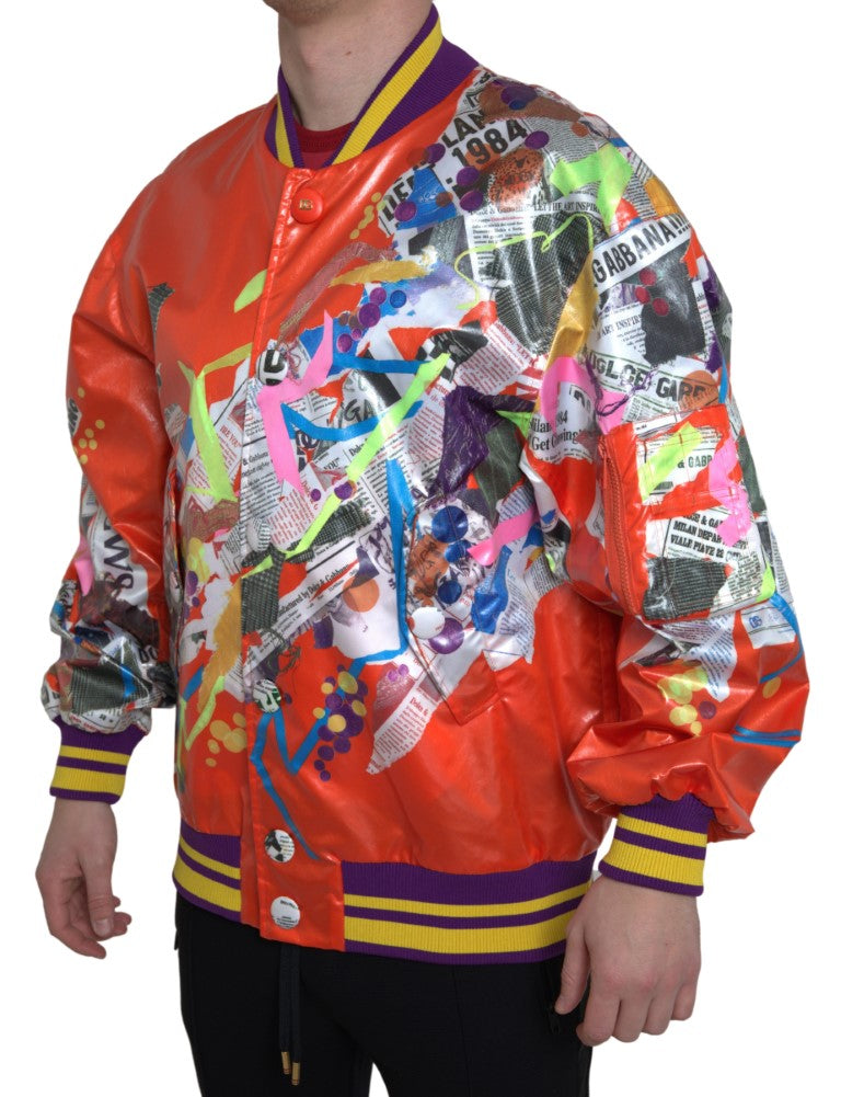 Dolce &amp;amp; Gabbana Blousonjacka i orange polyester med knappar