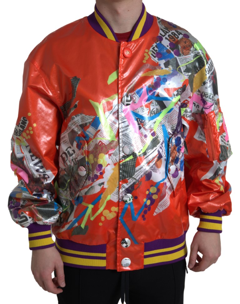 Dolce &amp;amp; Gabbana Blousonjacka i orange polyester med knappar