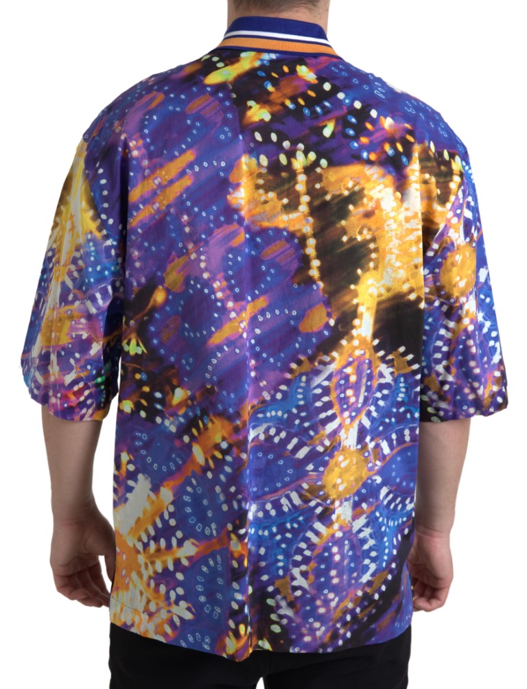 Dolce &amp;amp; Gabbana Luminaire Print Cotton Polotopp Herrskjorta