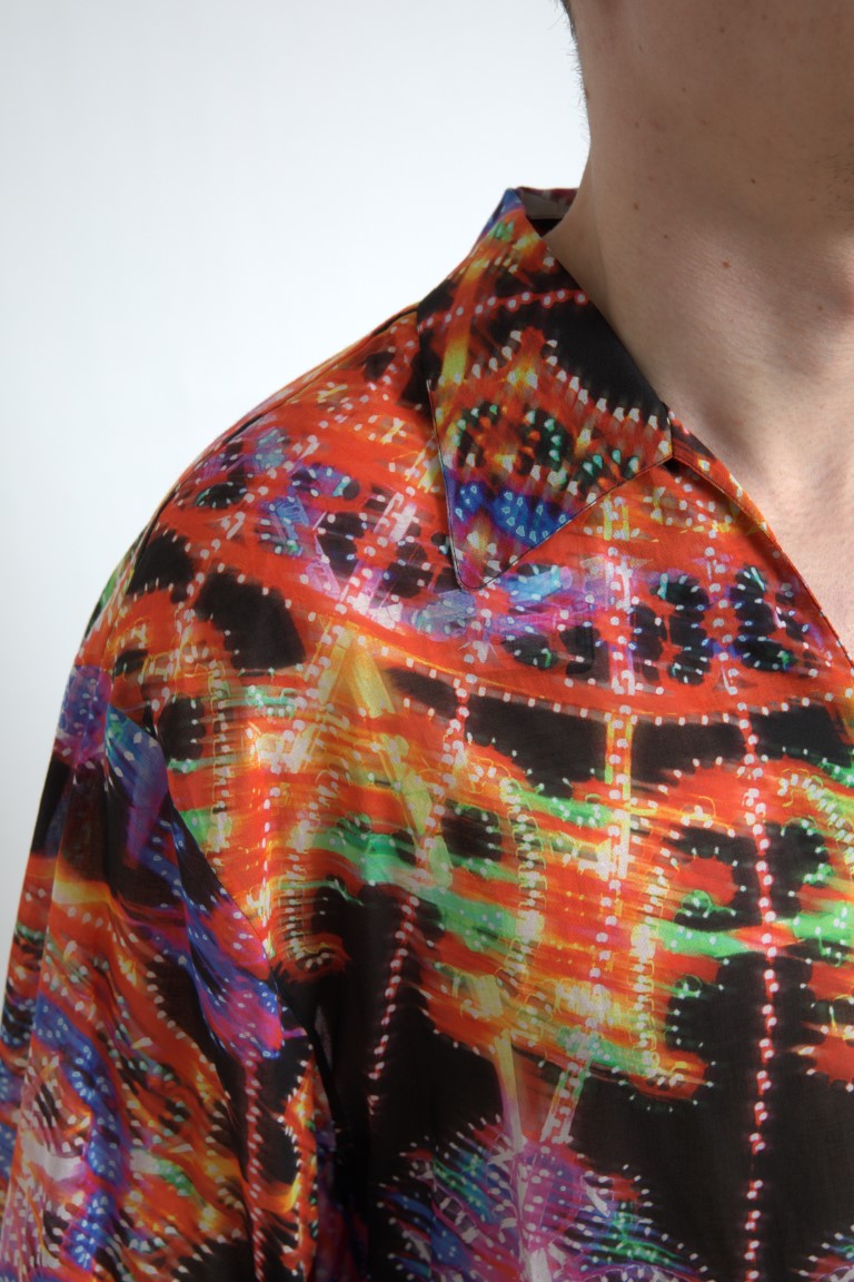 Dolce &amp;amp; Gabbana multicolor armaturtryck herr bomullsskjorta